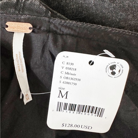 NWT Free People Rising Sun Mini Dress Washed Black Charcoal Denim Size Medium's - Picture 5 of 7